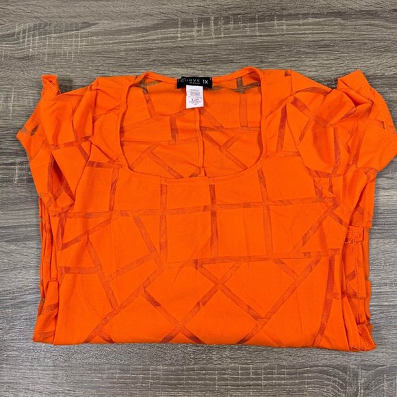 CURVE Summer Babe Midi Orange Long Sheer Transparent Dress - Picture 10 of 11